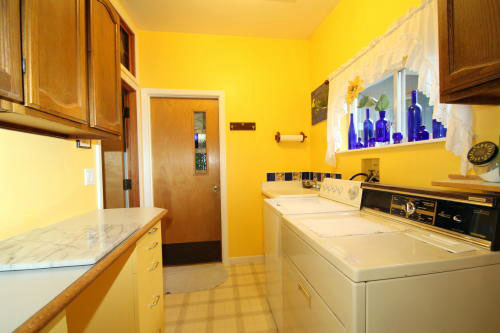 Lower level fireplace